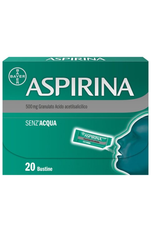 Aspirina in Granuli Senz'Acqua Antidolorifico e Antinfiammatorio contro Mal di Testa e Dolore 20 Bst