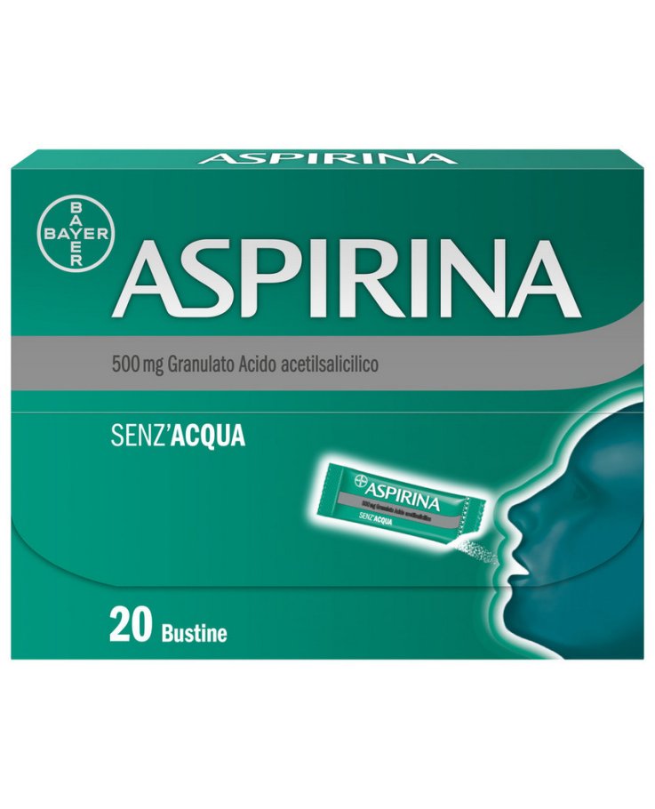 Aspirina in Granuli Senz'Acqua Antidolorifico e Antinfiammatorio contro Mal di Testa e Dolore 20 Bst
