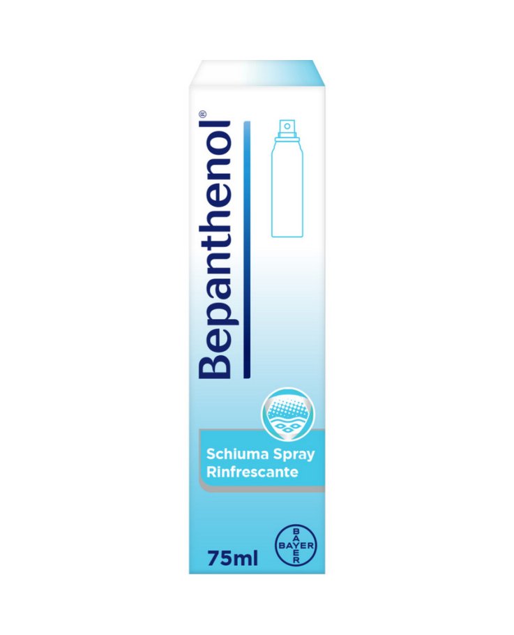 Bepanthenol Spray Schiuma Rinfrescante con Pantenolo per Ustioni Scottature 75ml