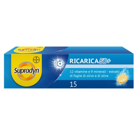 Supradyn Ricarica 50+ Integratore Vitamine e Minerali con Antiossidanti 15 Compresse Effervescenti