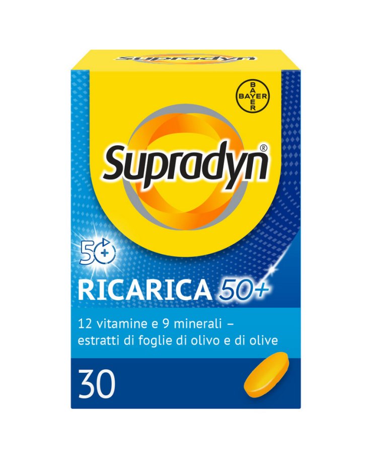 Supradyn Ricarica 50+ Integratore Vitamine e Minerali con Antiossidanti 30 Compresse Rivestite