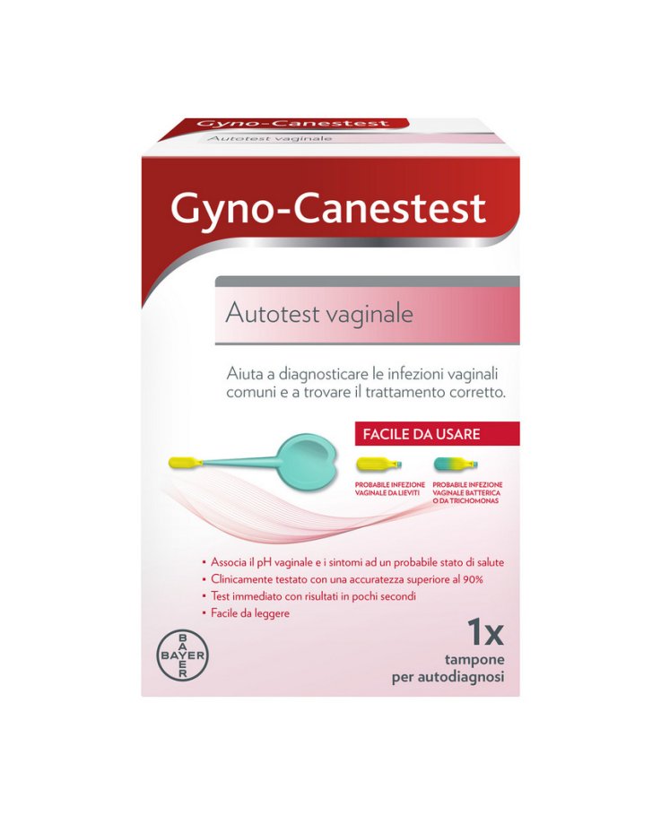 Gyno-Canestest Autotest Vaginale Diagnosi Infezioni Vaginali, Candida, Vaginosi Batterica, 1 Tampone