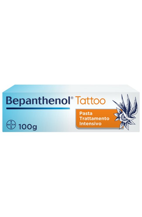 Bepanthenol Tattoo, Pasta Trattamento Intensivo per Tatuaggio, con Pantenolo, Idrata e Rigenera la Pelle Tatuata, 100g