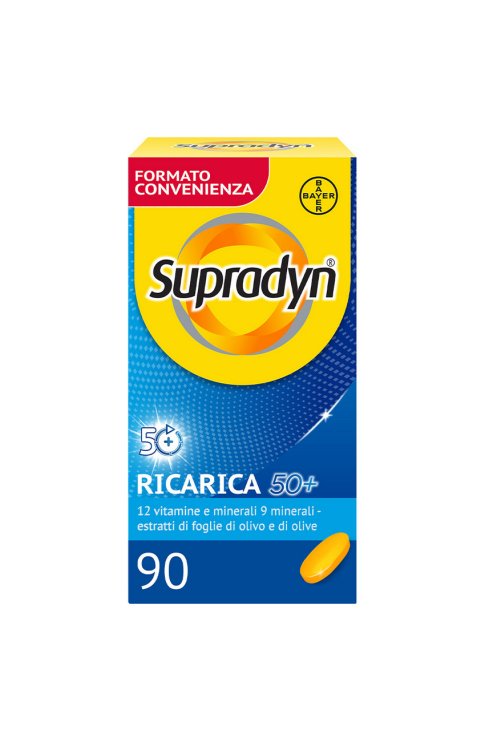 Supradyn Ricarica 50+ Integratore Vitamine e Minerali con Antiossidanti 90 Compresse Rivestite