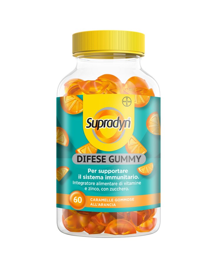 Supradyn Difese Gummy Integratore Difese Immunitarie Vitamina C, Vitamina D e Zinco 60 Caramelle