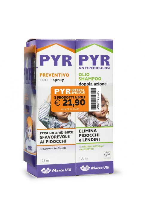 PYR Olio Shampoo + Preventivo Lozione Spray + Pettine