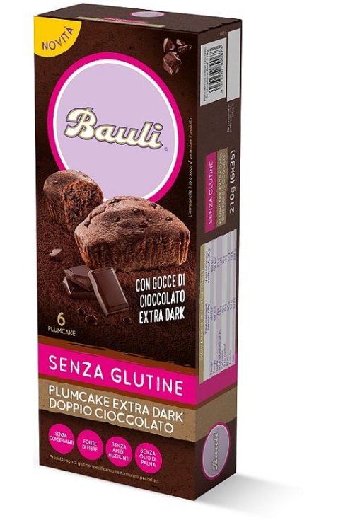 Bauli plumcake extra dark doppio cioccolato 6 pezzi da 35 g