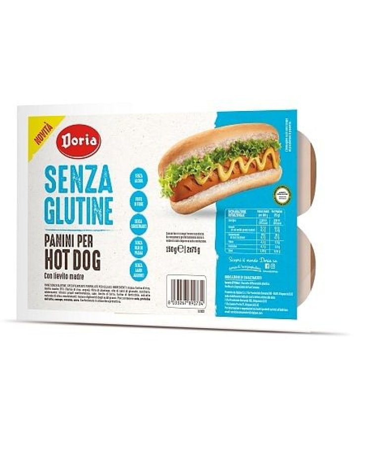 Doria panini per hot dog hb 2 pezzi da 75 g
