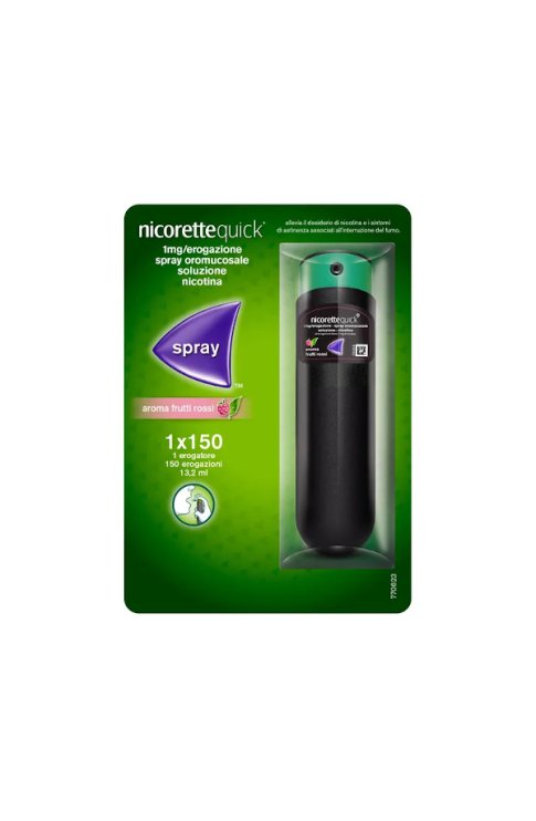 NicoretteQuick Spray 1 Flaconcino 150 Dosi Soluzione Oromucosale 1mg/Erogazione Frutti Rossi
