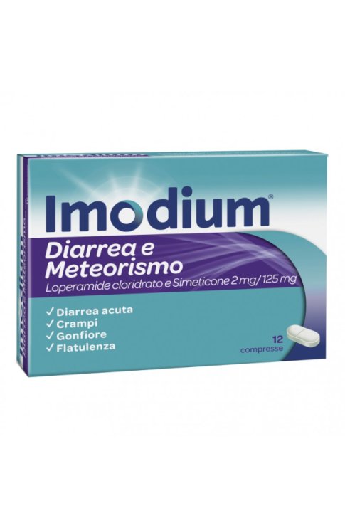Imodium 2mg+ 125mg Diarrea e Meteorismo 12 Compresse