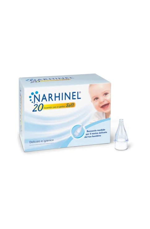 Narhinel 20 Ricambi Per Aspiratore Nasale Neonati E Bambini Con Filtro Assorbente Usa E Getta Soft