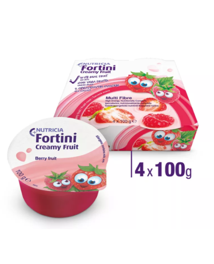 Fortini Creamy Fruit Multi Fibre Frutti Rossi 4x100 G