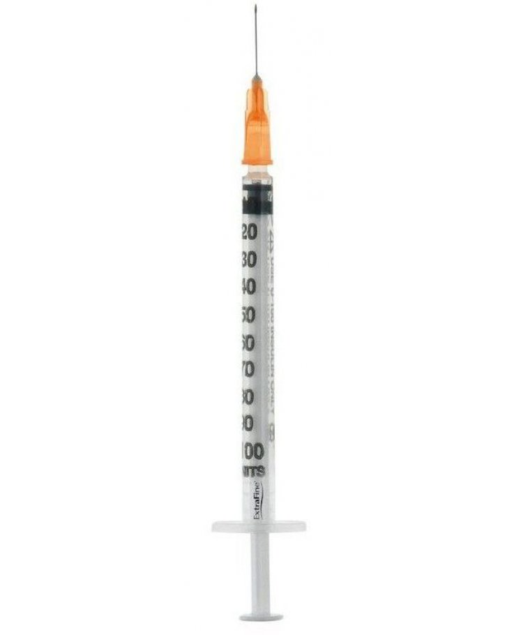 Siringa Per Insulina Extrafine 1ml 100 Ui Ago Removibile 26gauge 0,45x12 Mm 1 Pezzo