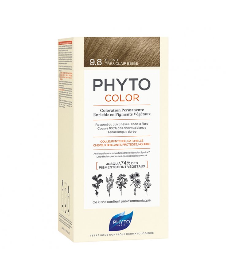 Phytocolor 9,8 Biondo Chiarissimo Cenere Latte 50 Ml + Crema 50 Ml + Maschera 12 Ml