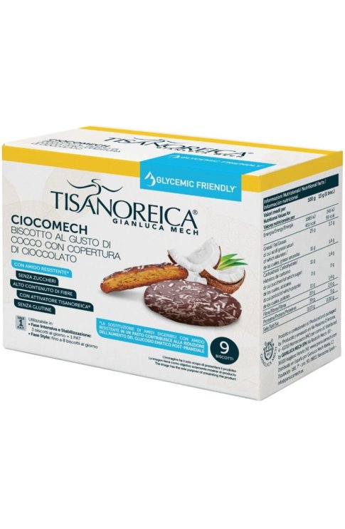 CIOCOMECH Biscotto Cocco Glycemic Friendly TISANOREICA 9 BIscotti