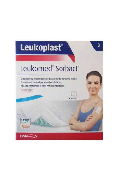 Leukomed Sorbact Leukoplast 8X10cm 3 Medicazioni