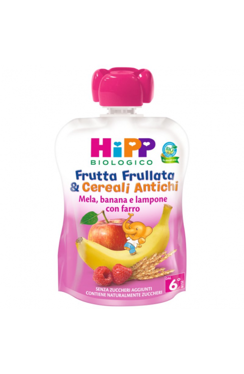Frutta Frullata & Cereali Antichi HiPP Mela Banana Lampone 90g