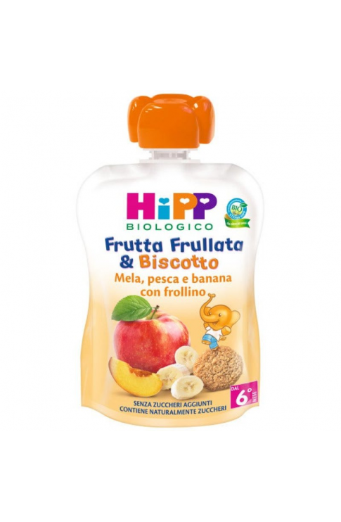 Frutta Frullata & Biscotto HiPP Biologico Mela Pesca Banana 90g