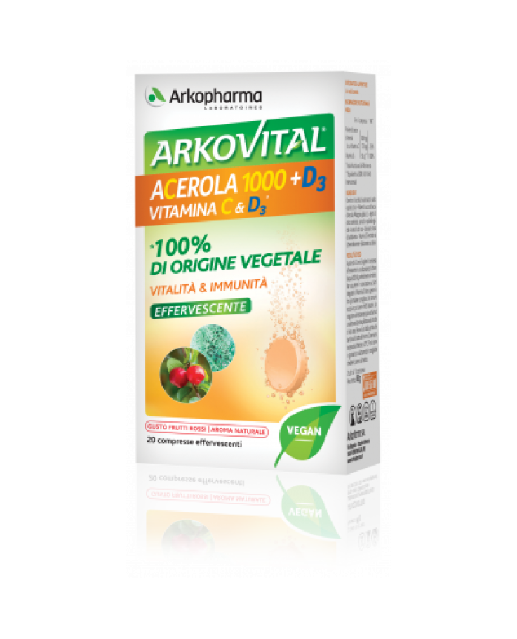 ARKOVITAL® ACEROLA 1000 + VITAMINA D3 Arkopharma 20 Compresse