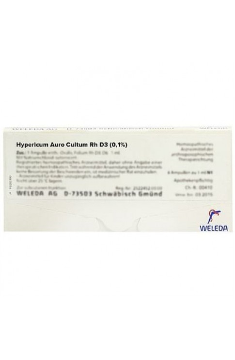 Weleda Hypericum Auro Cultum Rh D3 01% 8 Fiale Da 1 Ml L'una