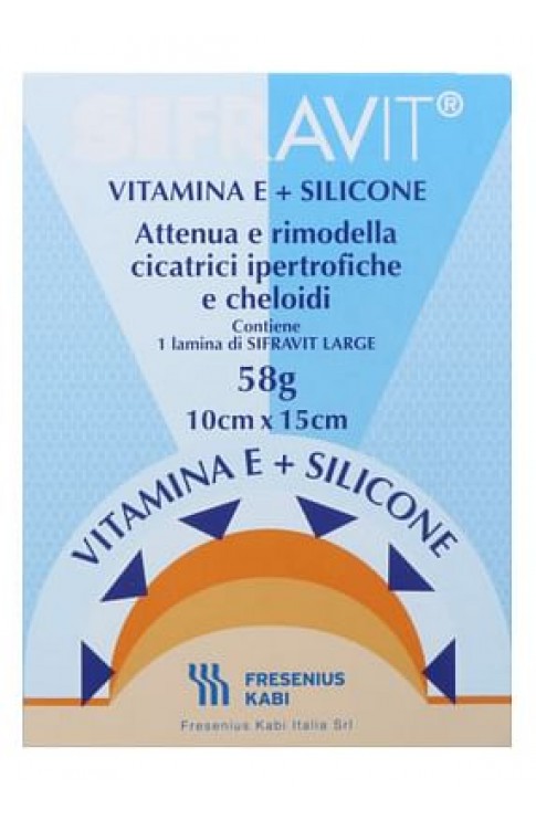 Placca In Silicone E Vitamina E Sifravit Dimensioni 15x10cm. Indicata Nel Trattamento Di Cheloidi E Cicatrici Ipertrofiche Conseguenti Ad Interventi C Hirurgici, Ustioni, E Ferite