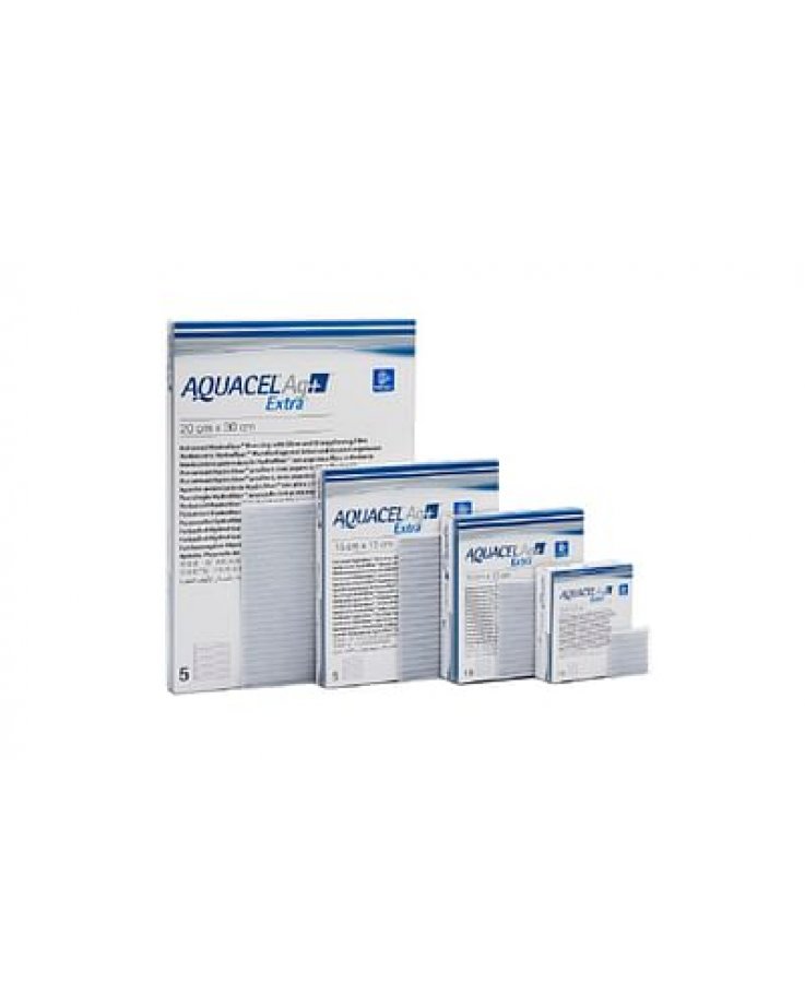 Medicazione In Hydrofiber E Ioni Argento Intessuta In Lyocell Aquacel Ag + Extra 1x45cm 5 Pezzi