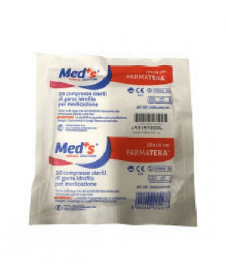 Garza Compressa Idrofula Sterile Meds Farmatexa 12/8 10x10cm 50 Pezzi