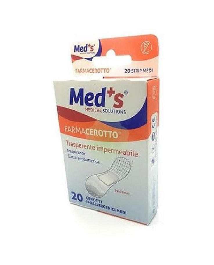 Cerotto Meds Strips Polietilene Ipoallergenico Medio 20 Pezzi