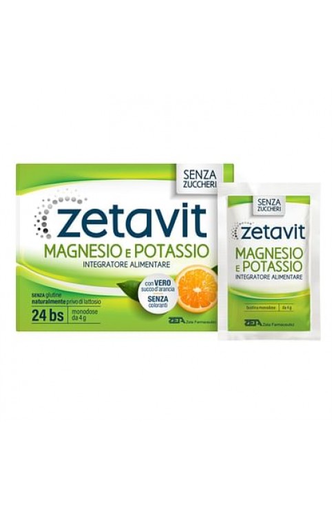 Zetavit Magnesio Potassio Senza Zucchero 24 Bustine Da 6g