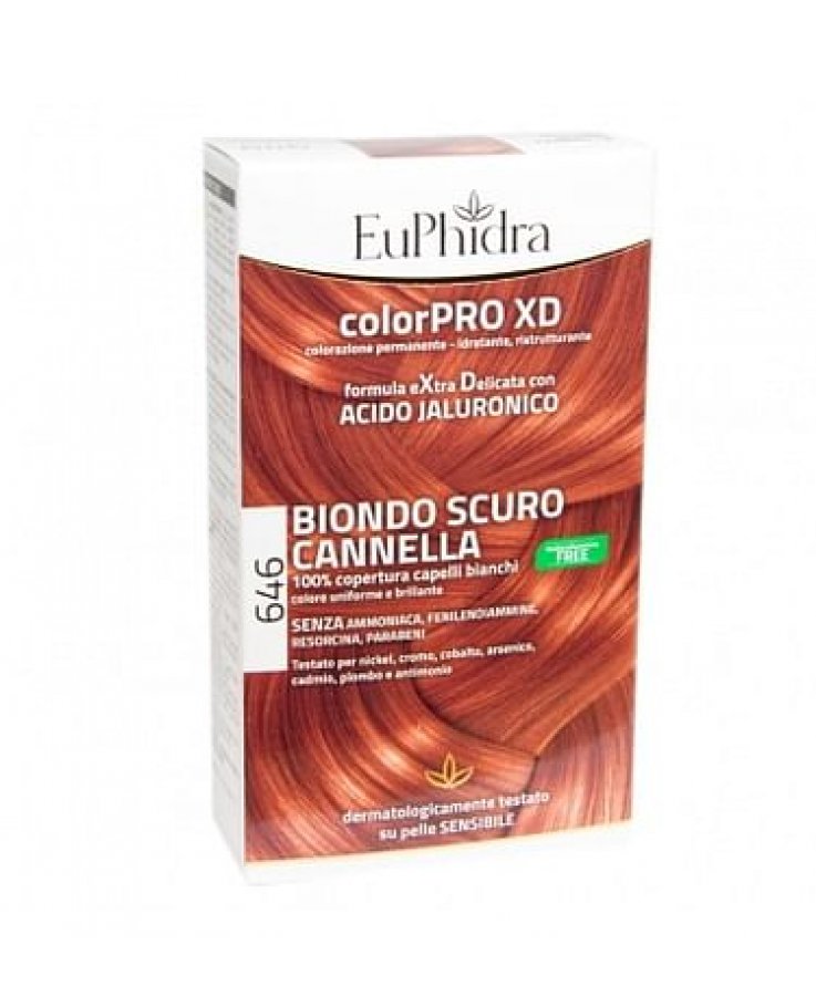 Euphidra Colorpro Gel Colorante Capelli Xd 646 Cannella 50 Ml In Flacone + Attivante + Balsamo + Guanti