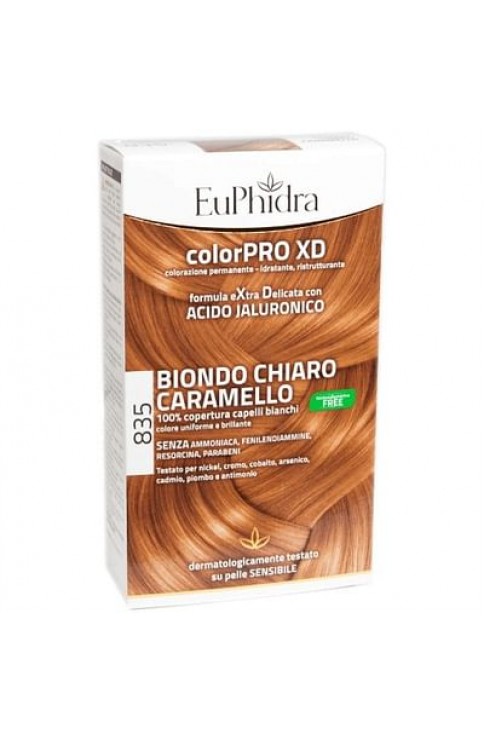 Euphidra Colorpro Gel Colorante Capelli Xd 835 Avana 50 Ml In Flacone + Attivante + Balsamo + Guanti