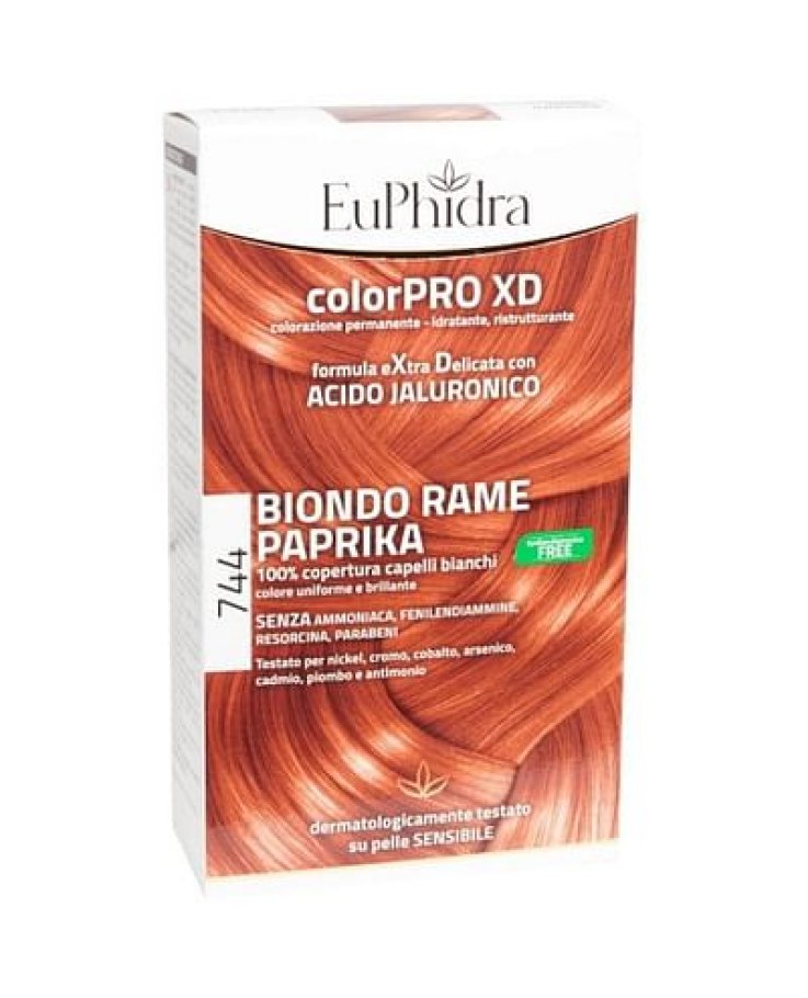 Euphidra Colorpro Gel Colorante Capelli Xd 744 Paprika 50 Ml In Flacone + Attivante + Balsamo + Guanti