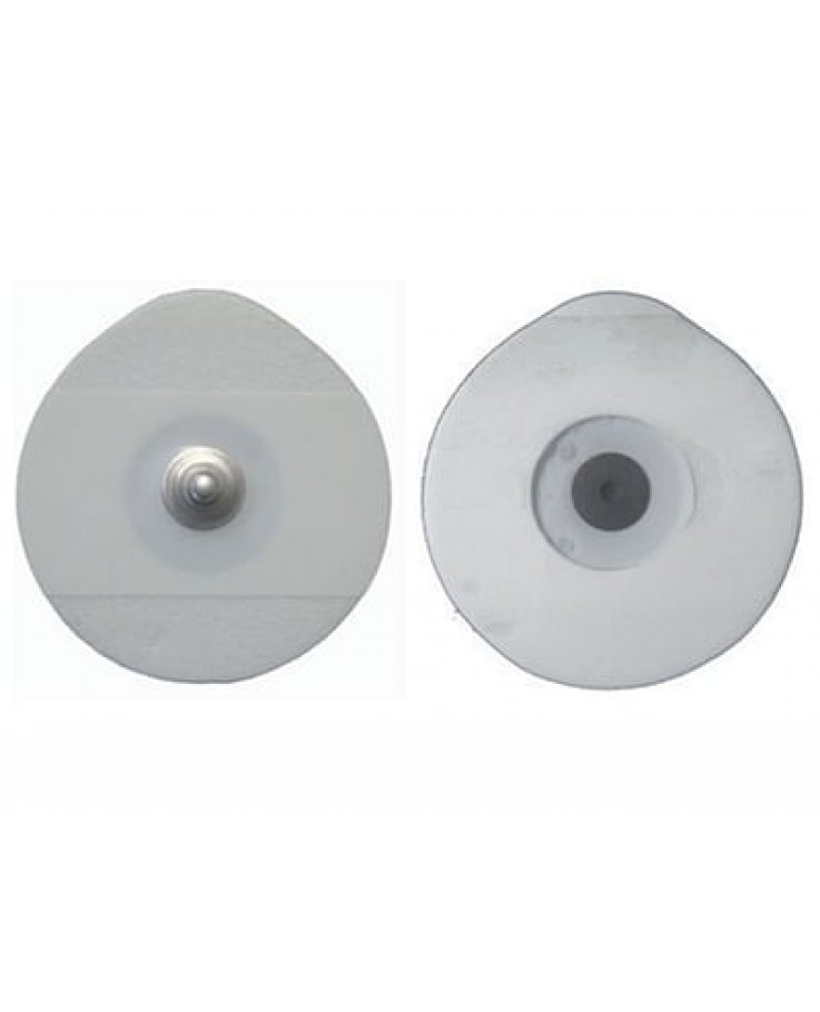 Elettrodo Oe Foam Monouso Ovale 48x50mm Per Adulti In Gel Solido Con Sensore Ag/Agcl Con Clip In Acciaio Inox Fiab 50 Pezzi