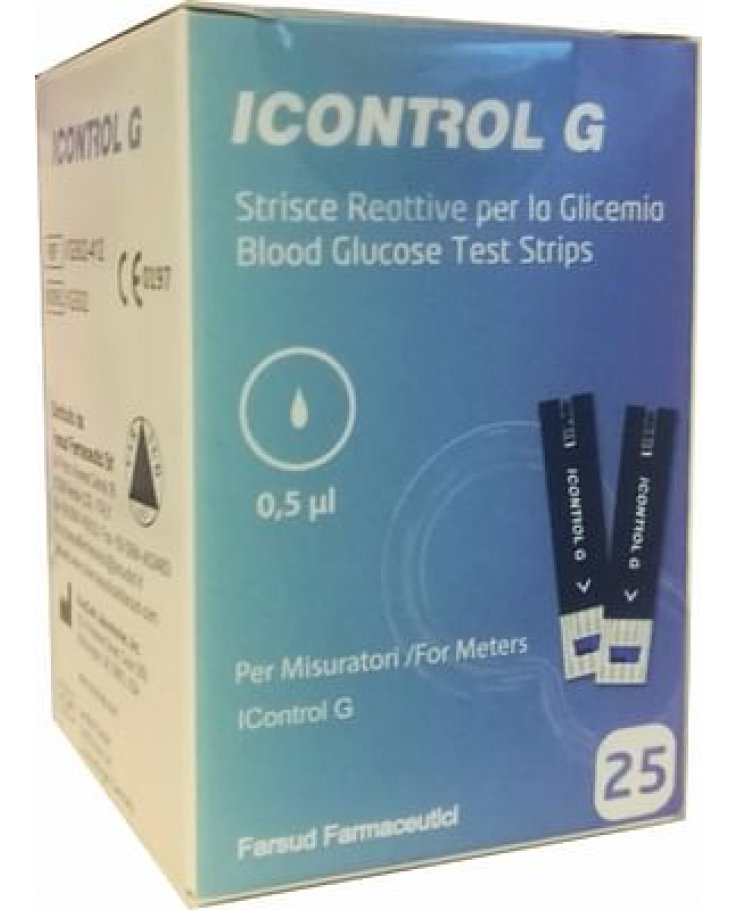 Strisce Misurazione Glicemia Icontrol G 25 Pezzi