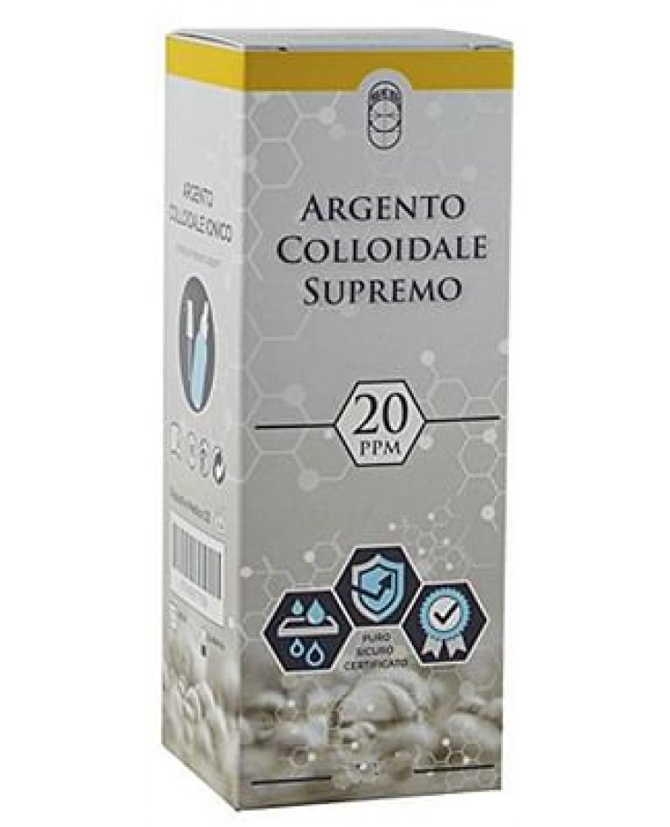 Argento Colloidale Supremo 20ppm Certificato Spray Con Contagocce + Erogatore Naso + Erogatore Gola + Erogatore Pelle