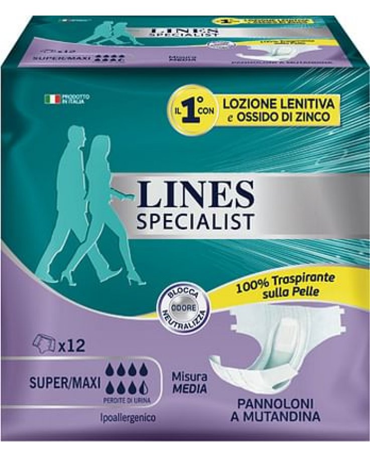 Lines Specialist Pannolone A Mutanda Media 12 Pezzi