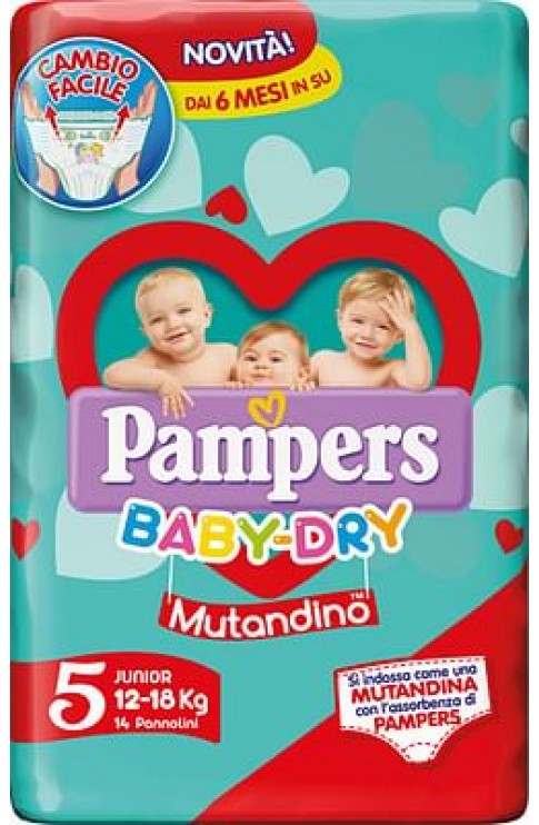Pannolino A Mutandina Pampers Baby Dry Junior Small Pack 14pezzi