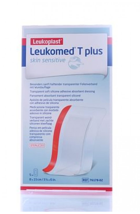 Leukomed T Plus Skin Sensitive Medicazione Post Operatoria Trasparente Impermeabile Con Massa Adesiva Al Silicone 8x15cm 5 Pezzi