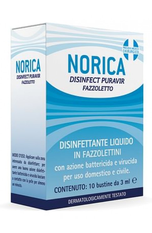 Norica Disinfect Puravir Fazzoletto 10 Bustine Da 3 Ml