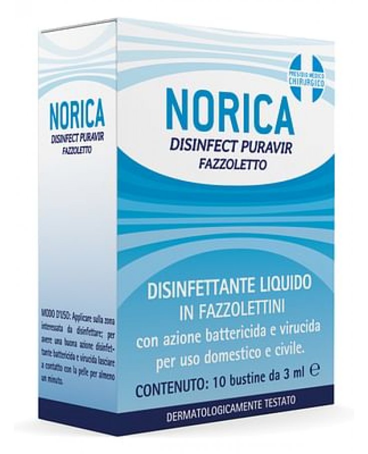 Norica Disinfect Puravir Fazzoletto 10 Bustine Da 3 Ml