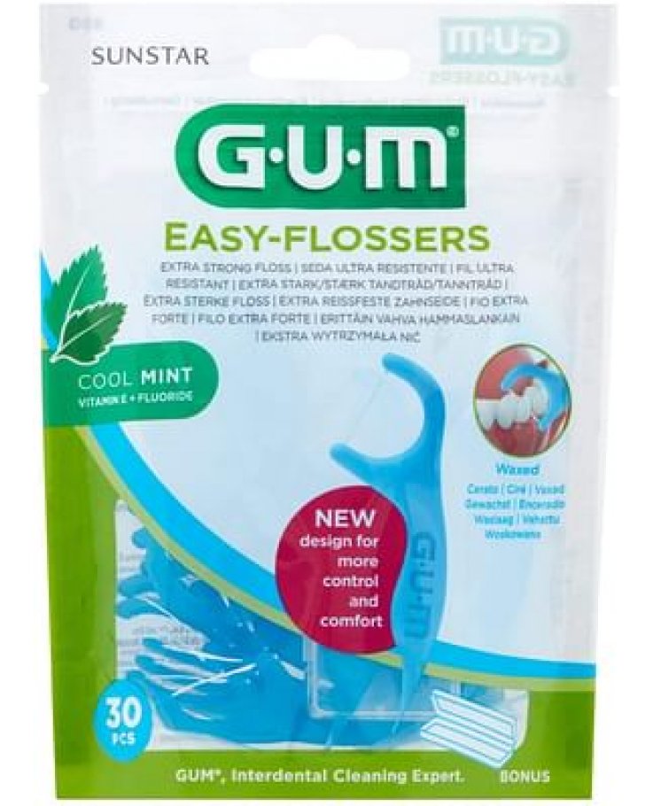 Gum Easy Flossers Forcella 30 Pezzi New