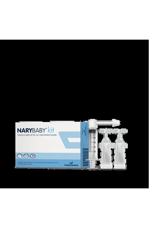 Nary Baby Kit Soluzione Salina Ipertonica Al 3% 20 Fialoidi+ Nebulizzatore Nasale