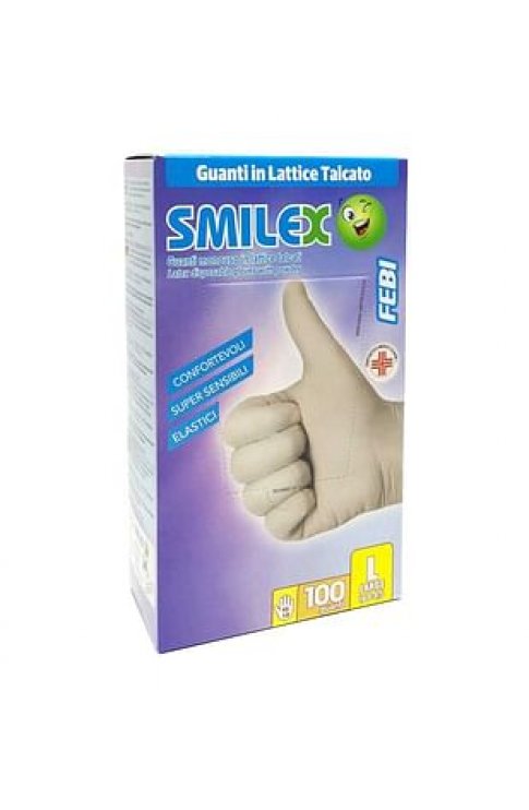 Guanto Monouso Smilex Febi Lattice Talcato Aql 1,0 Taglia L100 Pezzi