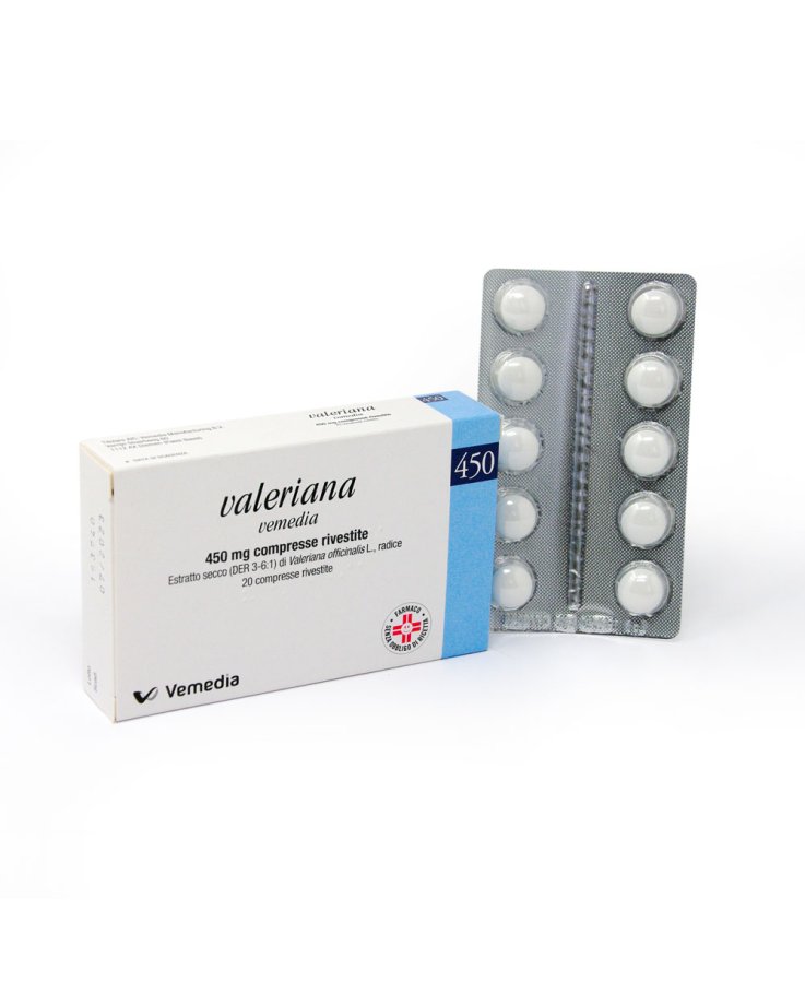 Valeriana Vemedia 450 mg per favorire il relax, 20 compresse