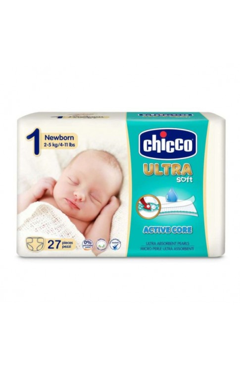 Chicco Pannolini Ultra Soft 1 New Born 2-5Kg 27 Pezzi