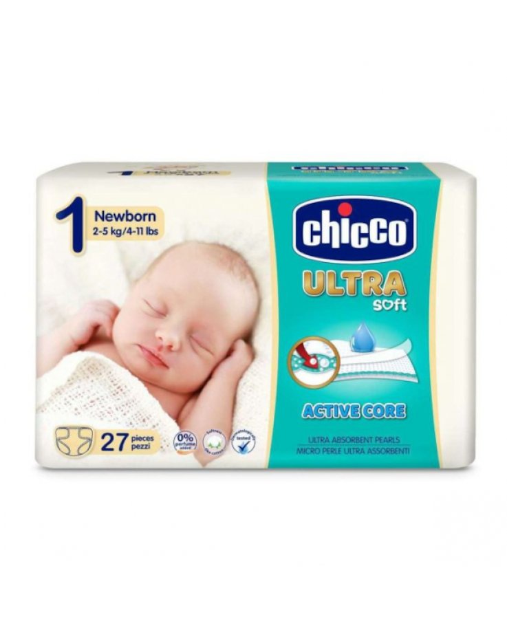 Chicco Pannolini Ultra Soft 1 New Born 2-5Kg 27 Pezzi