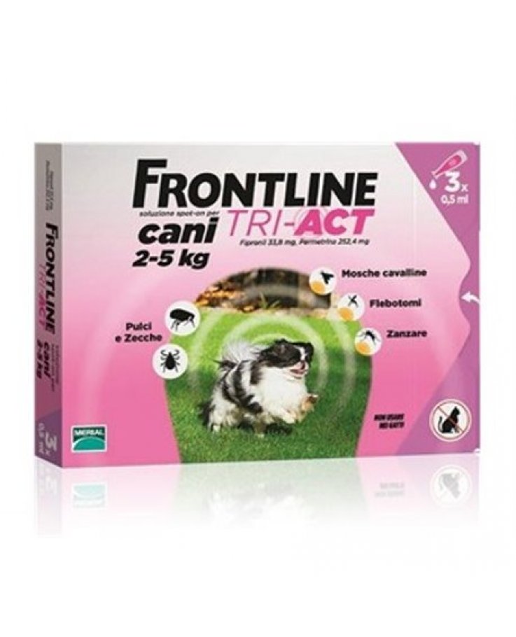 FRONTLINE TRI ACT 3 Pipette 0,5 ml Per Cani 2 - 5 KG