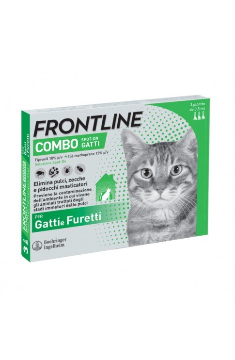 Frontline Combo Spoton Gatti e Furetti 3 Pipette Da 0,5ml