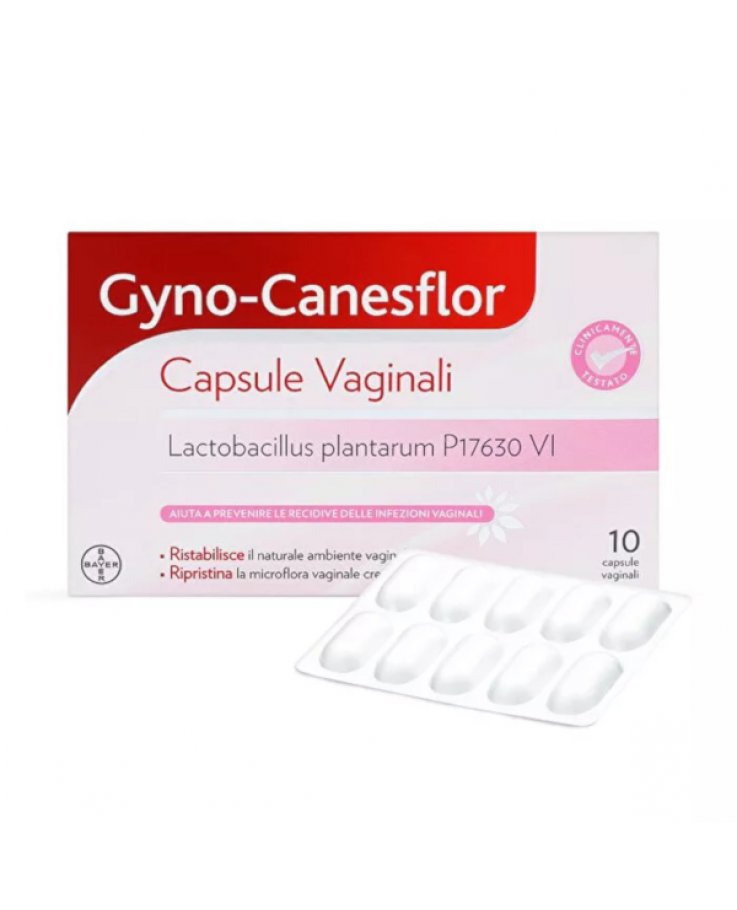 Gyno-Canesflor Probiotico per prevenire Recidive di Infezioni Vaginali e Candida 10 Capsule Vaginali