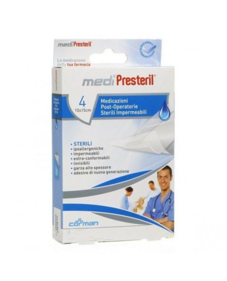 Medipresteril Medicazioni Post Operatorie Delicate Sterili 10x15cm 4 Pezzi